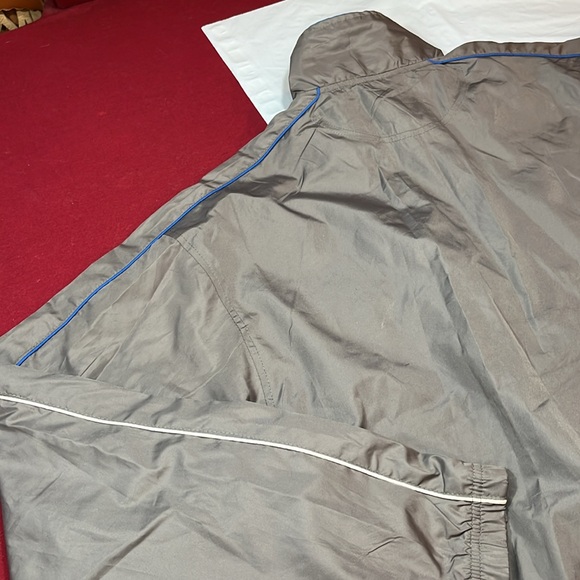 PONY GRAY zip Windbreaker jacket Drawstring hem Pockets blue white pony logo 2XL - Picture 15 of 16